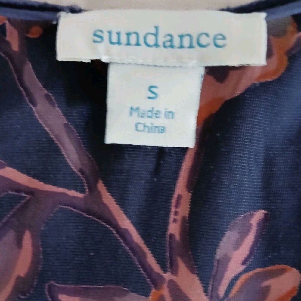 Sundance Silk Sheer Purple Floral Velvet Burnout Top S Boho Romantic Southwest - Picture 4 of 7